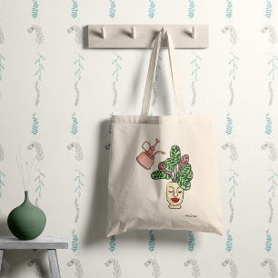 Funny and cute Houseplant with your name Tote Bag