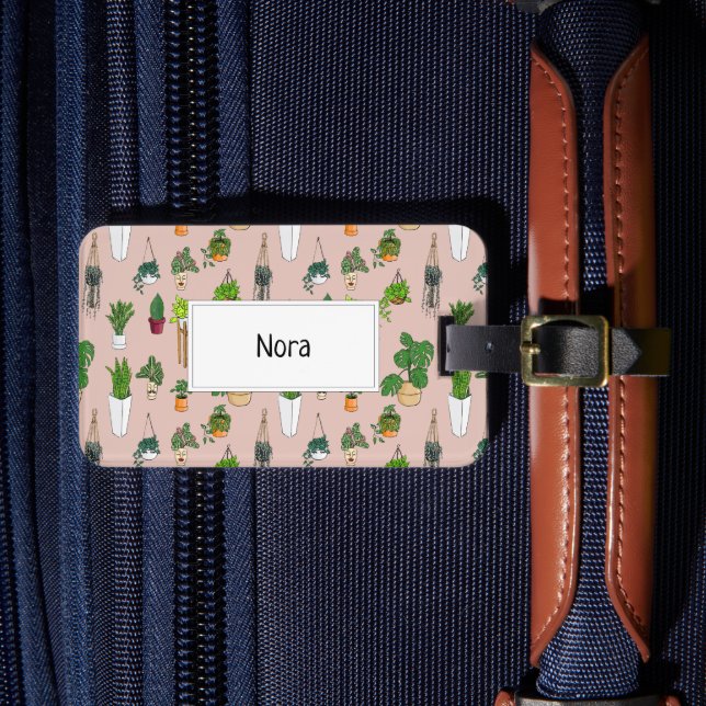 Funny and cute houseplants luggage tag (Front Insitu 4)