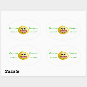 funny and cute lemon crew oval sticker