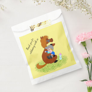 Funny and cute pony with baby - kids birthday  favour bag