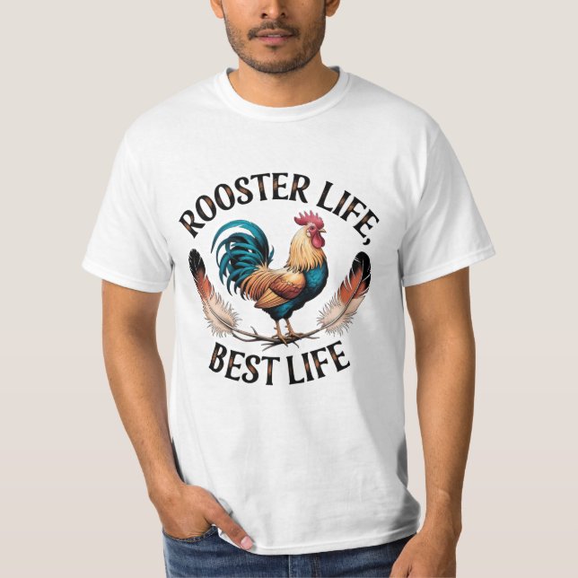 Funny and Cute Rooster-Themed Designs T-Shirt (Front)