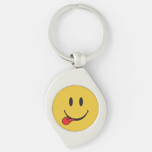 Funny and Cute Sticking out tongue Emoji Keychain