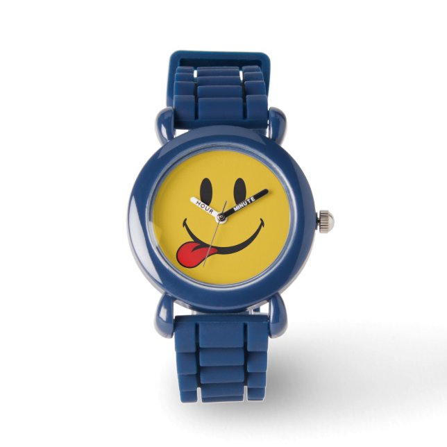 Funny and Cute Sticking out tongue Emoji Watch (Front)