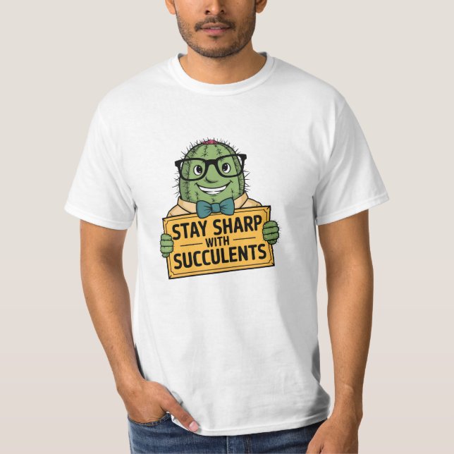 Funny and Cute Succulent Lover Graphics T-Shirt (Front)