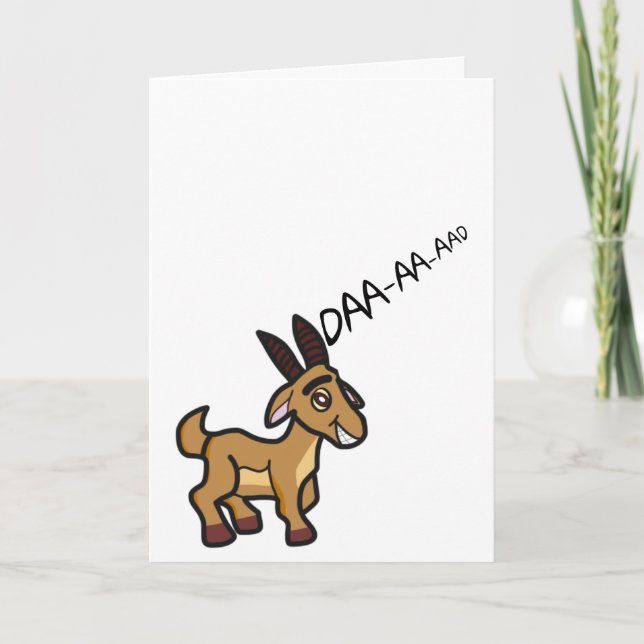 Funny and Cute Talking Goat Father's Day Card (Front)