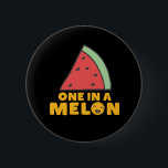 Funny and Cute Watermelon Fruit Pun One In A Melon 2 Inch Round Button<br><div class="desc">One In A Melon. Funny and humourous food pun design for someone special and worthy of your love. This cute and sweet watermelon merchandise is great for mother's day or father's day. Perfect for valentine's day or friendship day. Great Christmas gift and birthday present for someone who enjoy humour, jokes,...</div>
