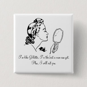 Funny and Elegant Man Bashing Quotes 2 Inch Square Button