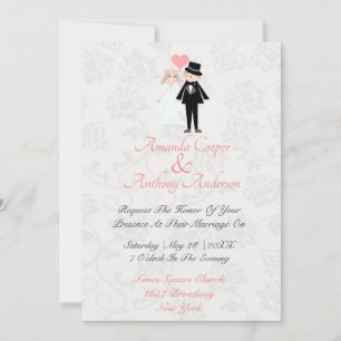 funny and elegant wedding and reception invitation