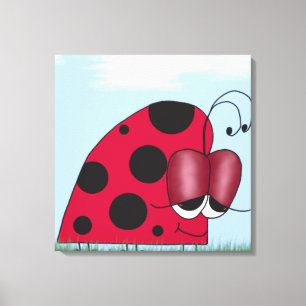 Funny and Euphoric Ladybug Canvas Print