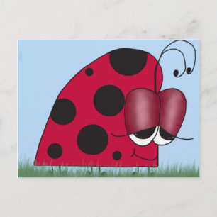 Funny and Euphoric Ladybug Postcard
