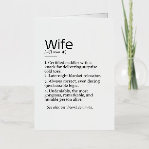Funny and Heartfelt Wife Definition  Foil Greeting Card