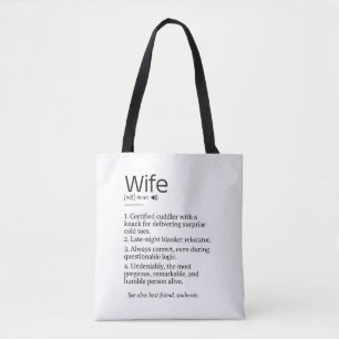 Funny and Heartfelt Wife Definition Tote Bag