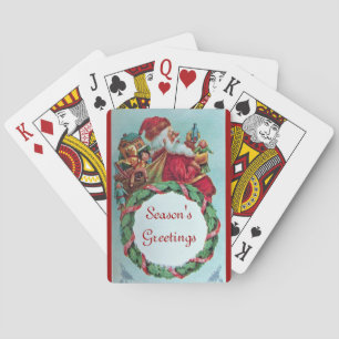 FUNNY AND HUMOROUS SANTA CLAUS VINTAGE CROWN PLAYING CARDS