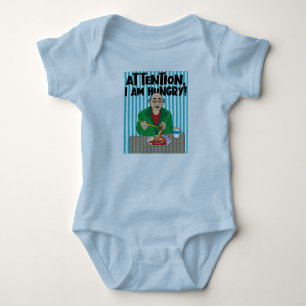 Funny And Hungry Grandpa With Saying Baby Bodysuit