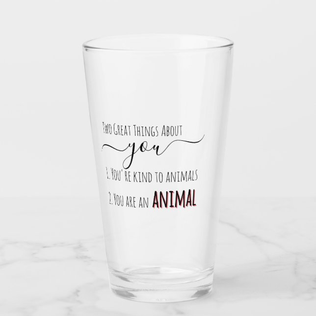 Funny and Naughty Typography Drinking Glass (Front)