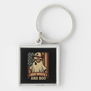 Funny and patriotic Red white and boo Keychain
