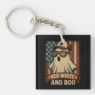 Funny and patriotic Red white and boo Keychain