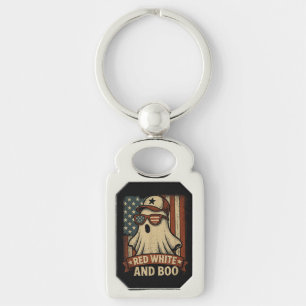 Funny and patriotic Red white and boo Keychain