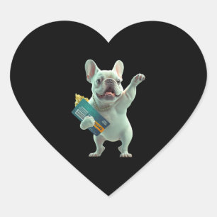 Funny and Posing Dog Heart Sticker
