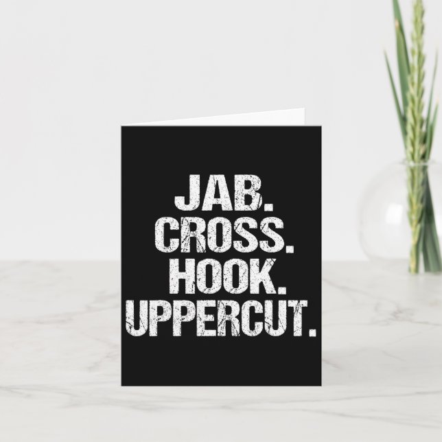 Funny And Sarcastic Kickboxer Jab Cross Hook Upper Card (Front)