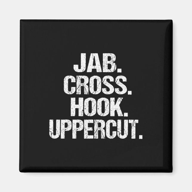 Funny And Sarcastic Kickboxer Jab Cross Hook Upper Magnet (Front)