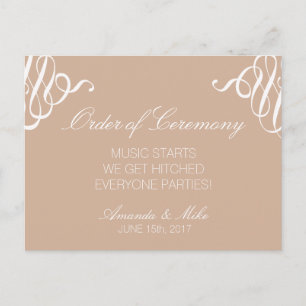 Funny and Simple Wedding Program Postcard