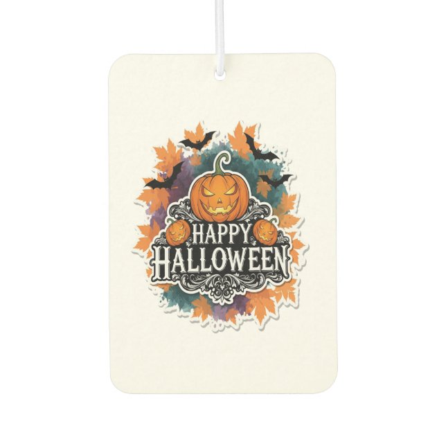 Funny and Spooky Halloween Quotes Happy Air Freshener (Front)