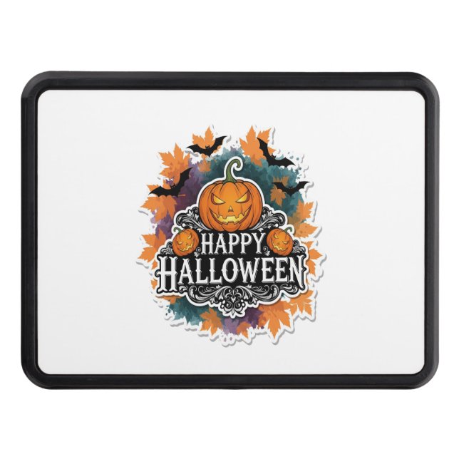 Funny and Spooky Halloween Quotes Happy Trailer Hitch Cover (Front)
