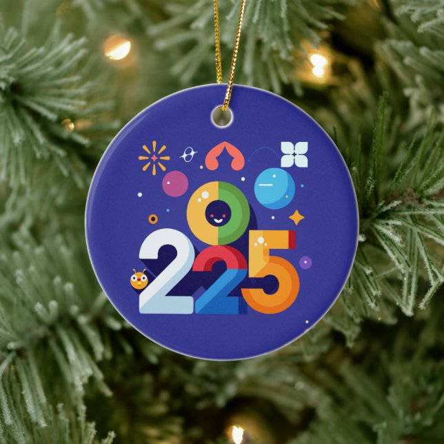 Funny and Witty Graphic Design 2025  Ceramic Ornament (Tree)