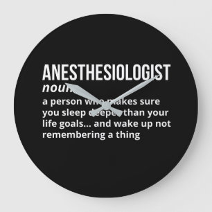 Funny Anesthesiologist Definition Large Clock