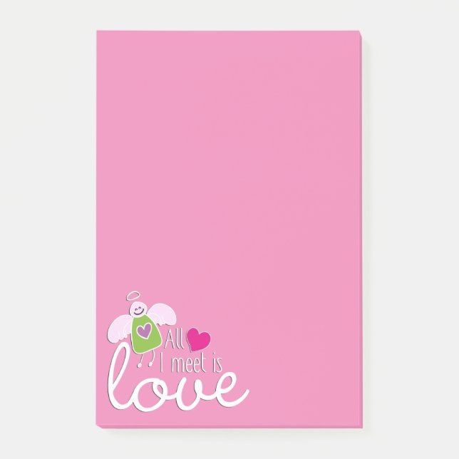 Funny Angel - All I Meet Is Love 2 Post-it Notes (Front)