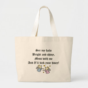 Funny Angels T-shirts Gifts Large Tote Bag