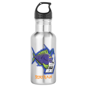 Funny angler fish cartoon 532 ml water bottle