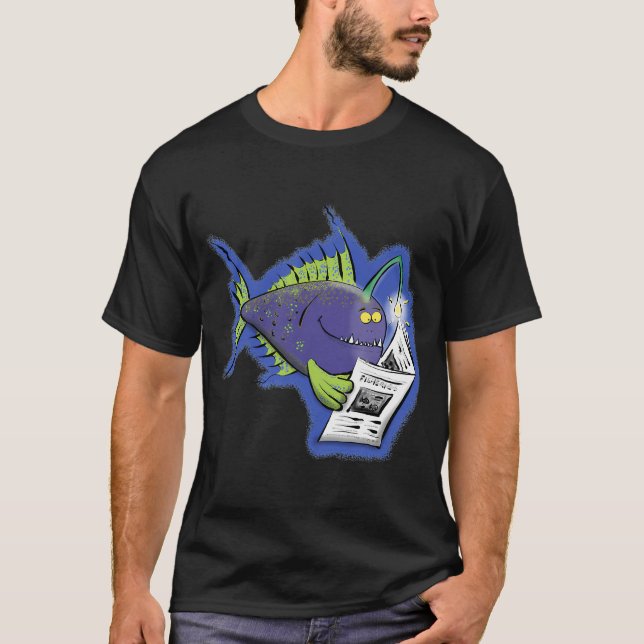 Funny angler fish cartoon T-Shirt (Front)