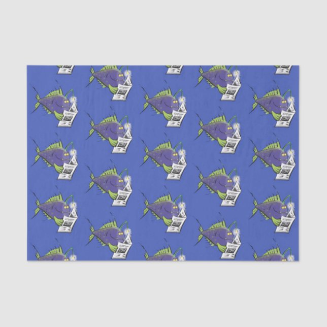 Funny angler fish cartoon tissue paper (Front)