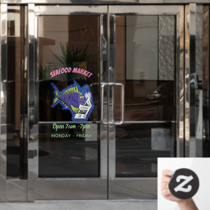 Funny angler fish cartoon window cling