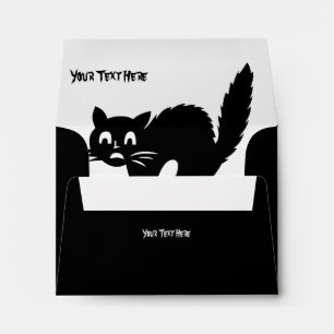 funny angry black cat halloween design envelope