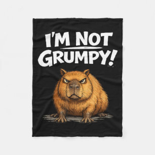 Funny Angry Capybara Grumpy Capy Meme Men Women Fleece Blanket