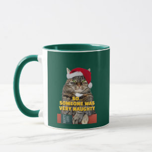 Funny angry cat Christmas Mug