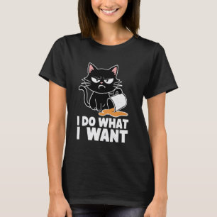 Funny Angry Cat Humour Pet Lover Sarcastic Attitud T-Shirt
