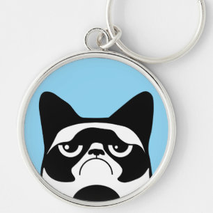 Funny Angry Cat Keychain