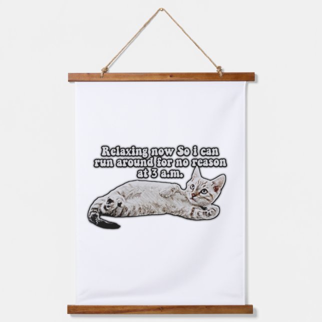 Funny angry cat meme for cat owners & lovers hanging tapestry (Front)