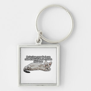 Funny angry cat meme for cat owners & lovers keychain