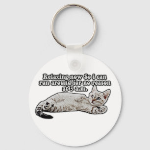 Funny angry cat meme for cat owners & lovers keychain