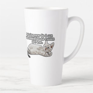 Funny angry cat meme for cat owners & lovers latte mug