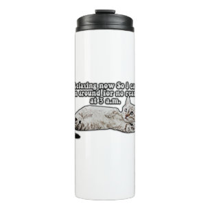 Funny angry cat meme for cat owners & lovers thermal tumbler