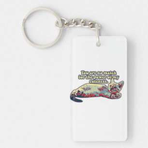 Funny angry cat meme for kitten owners & cat lover keychain