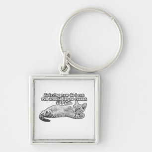 Funny angry cat meme for kitten persons &cat owner keychain
