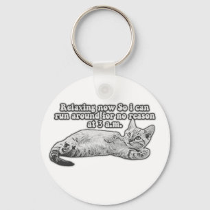 Funny angry cat meme for kitten persons &cat owner keychain