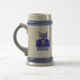 Funny angry cat meme for kitty lovers beer stein
